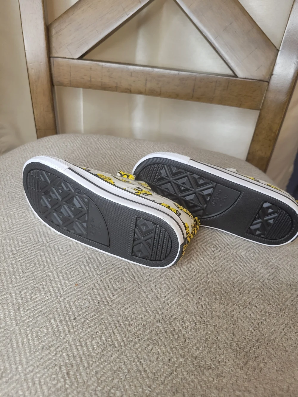 Converse Boy's White & Yellow Construction Print Sneakers